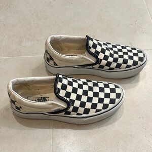 Vans Slip-On Platform Sneakers in Black and White Checkerboard